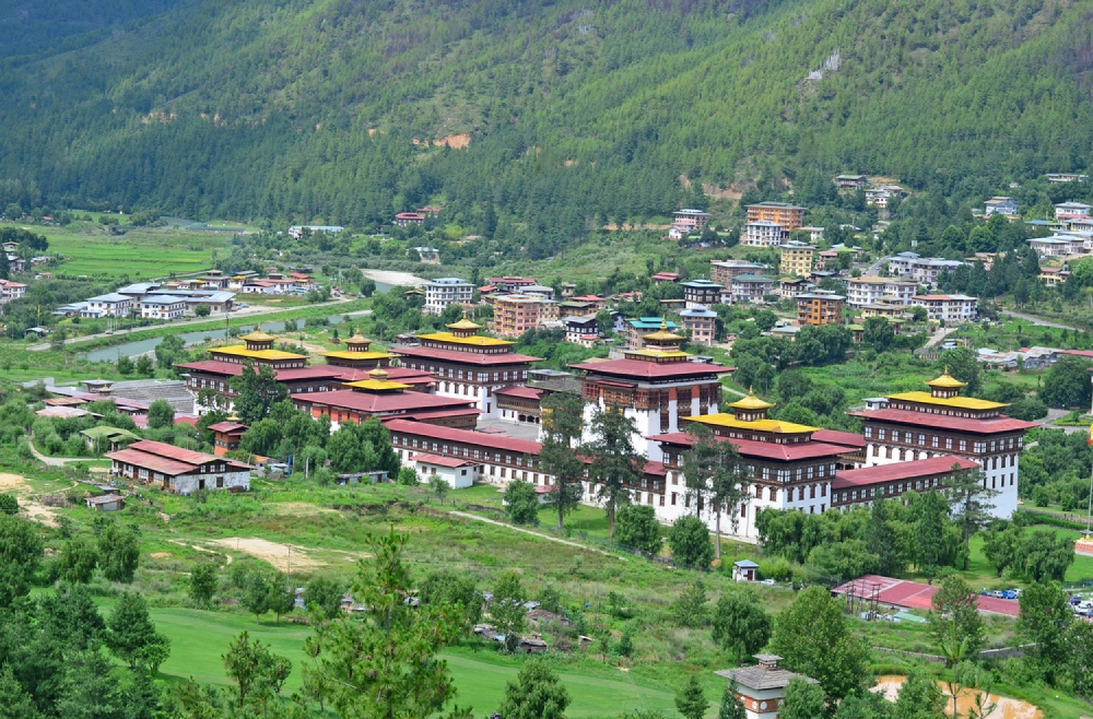 Tashichho Dzong In The Capital Of Bhutan