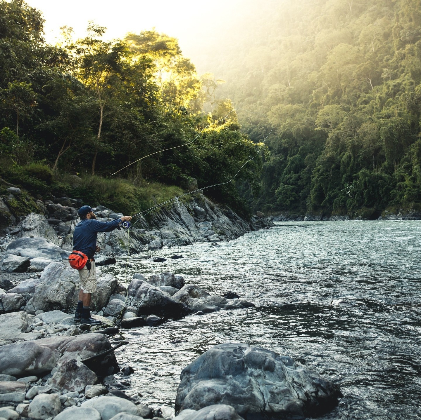Angling In Bhutanese River